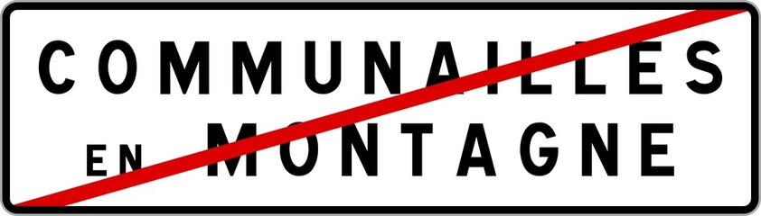 Panneau sortie ville agglomération Communailles-en-Montagne / Town exit sign Communailles-en-Montagne