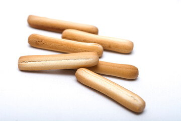 Breadsticks isolated on white background. Food. 