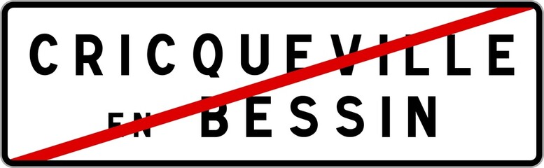 Panneau sortie ville agglomération Cricqueville-en-Bessin / Town exit sign Cricqueville-en-Bessin