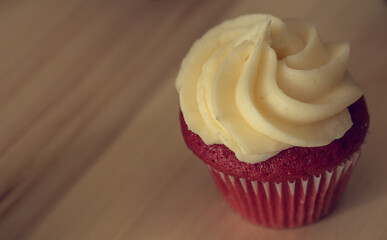 red velvet cupcake with icing