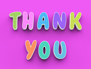 3D Illustration of Thank you text