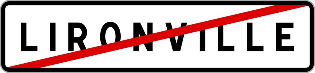 Panneau sortie ville agglomération Lironville / Town exit sign Lironville