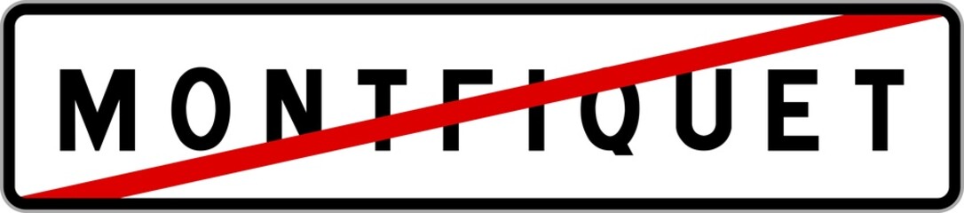 Panneau sortie ville agglom&eacute;ration Montfiquet / Town exit sign Montfiquet