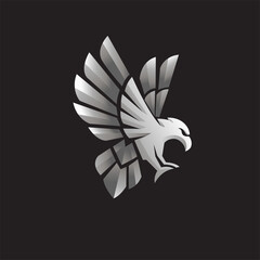 bird symbol design with metal style