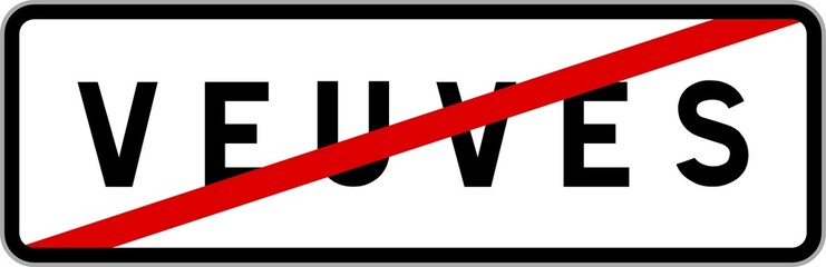 Panneau sortie ville agglomération Veuves / Town exit sign Veuves