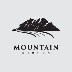Mountain Nature with River Logo design