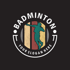 jump smash badminton silhouette logo