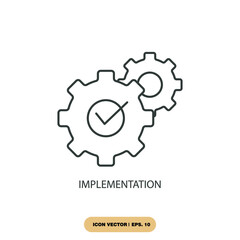 implementation icons  symbol vector elements for infographic web