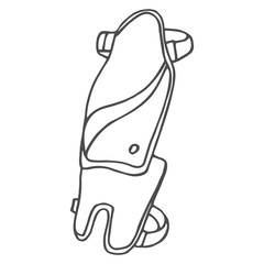 Hand drawn Football shin pads icon. Vector graphics, doodle style.