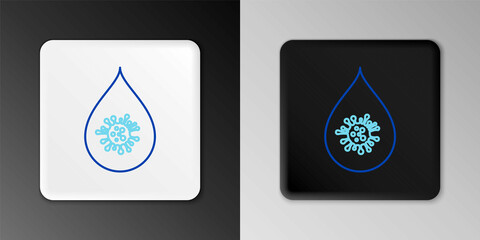 Line Dirty water drop icon isolated on grey background. Bacteria and germs, microorganism disease, cell cancer, microbe, virus, fungi. Colorful outline concept. Vector