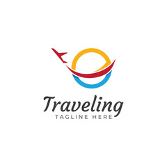 Travel agency logo design and summer vacation with airplanes. The logo can be for corporate businesses and airline ticket agents.