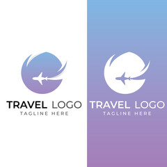 Travel agency logo design and summer vacation with airplanes. The logo can be for corporate businesses and airline ticket agents.