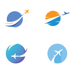 Travel agency logo design and summer vacation with airplanes. The logo can be for corporate businesses and airline ticket agents.