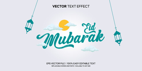 eid mubarak drawing sketch editable text effect