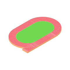Running track icon isolated on white background. Stadium with running track.