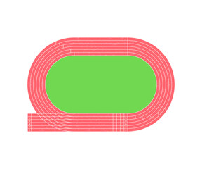 Running track icon isolated on white background. Stadium with running track.