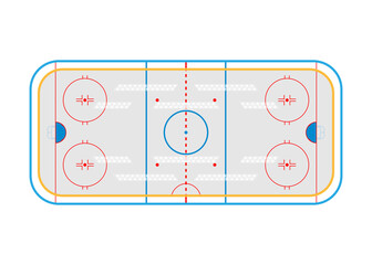 Naklejka premium Ice hockey rink icon isolated on white background. Sports ground for active recreation.