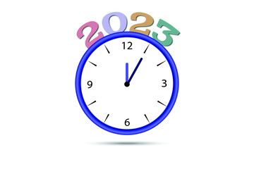 2023 Happy new year wall clock
