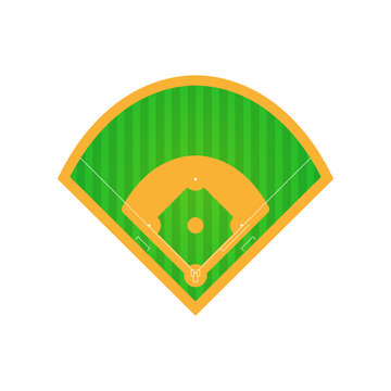 Baseball field icon isolated on white background. Sports ground for active recreation.