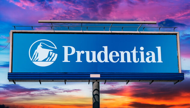 Advertisement billboard displaying logo of Prudential Financial