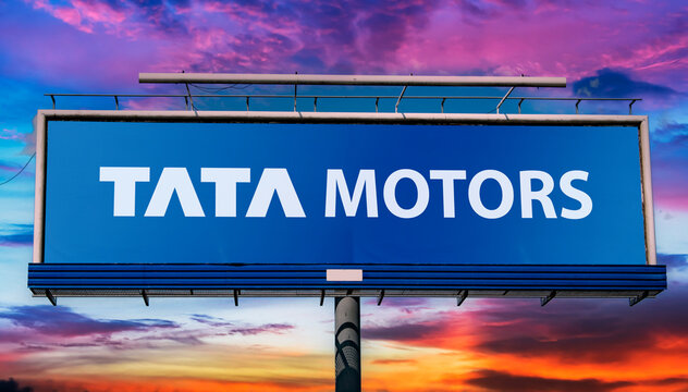 Advertisement Billboard Displaying Logo Of Tata Motors