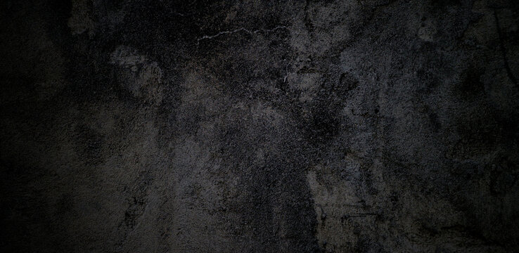 Vintage Black wall texture for design. Black concrete background for your text or image. © Ronny sefria