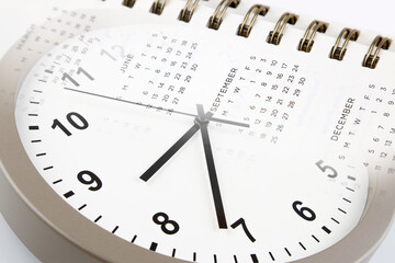 Clock face and calendar composite