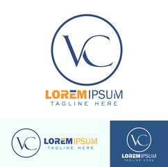 VC Monogram Initial Logo Sign