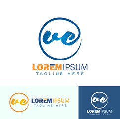 VC Monogram Initial Logo Sign