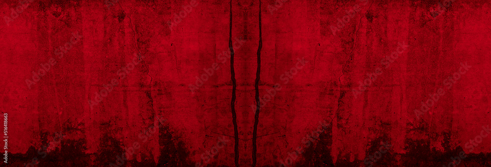 Poster Old wall texture cement black red  background abstract dark color design are light with white gradient background.