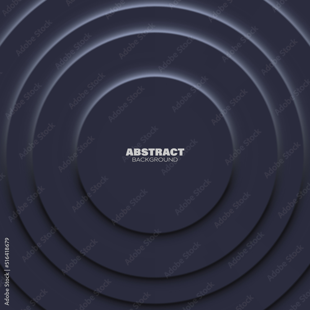 Poster abstract vector geometric background, shape of circles with light and shadow.