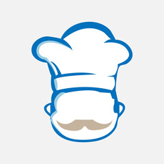 Creative chef cooking ilustration icon