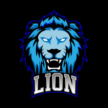 Creative Blue Lion Mascot Logo