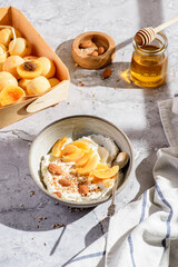 cottage cheese with apricots and almonds