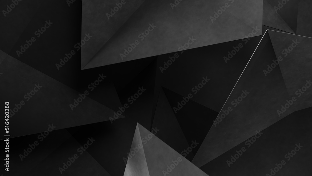 Wall mural abstract gray geometric background made of triangles. concrete background. 3d rendering