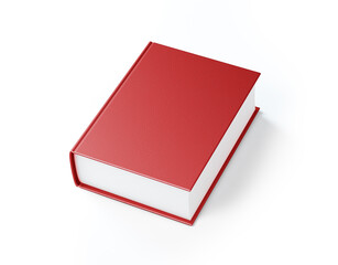Empty Red Book with Clipping Path on White