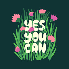Yes you can lettering with flower and grass