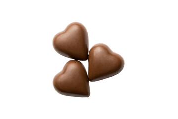 Top view Chocolate candy isolated on white background with clipping path and full depth of field. Flat lay. Set or collection