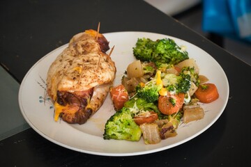 grilled chicken with vegetables