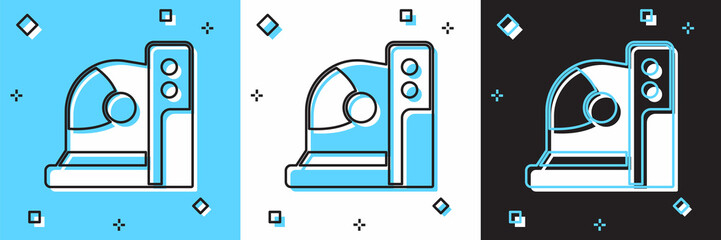 Set Astronaut helmet icon isolated on blue and white, black background. Vector