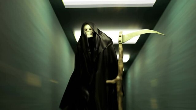 grim reaper going down hallway