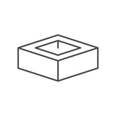Cement foundation line outline icon