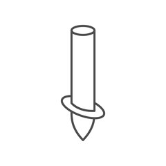 Construction pile line outline icon