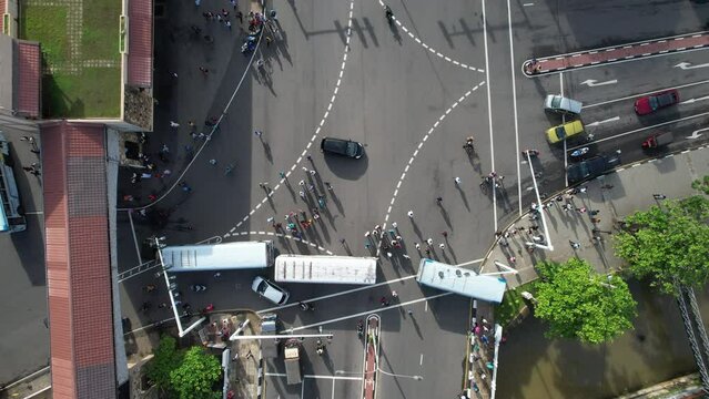 Protesters blocks roads in Galle on Sri Lanka