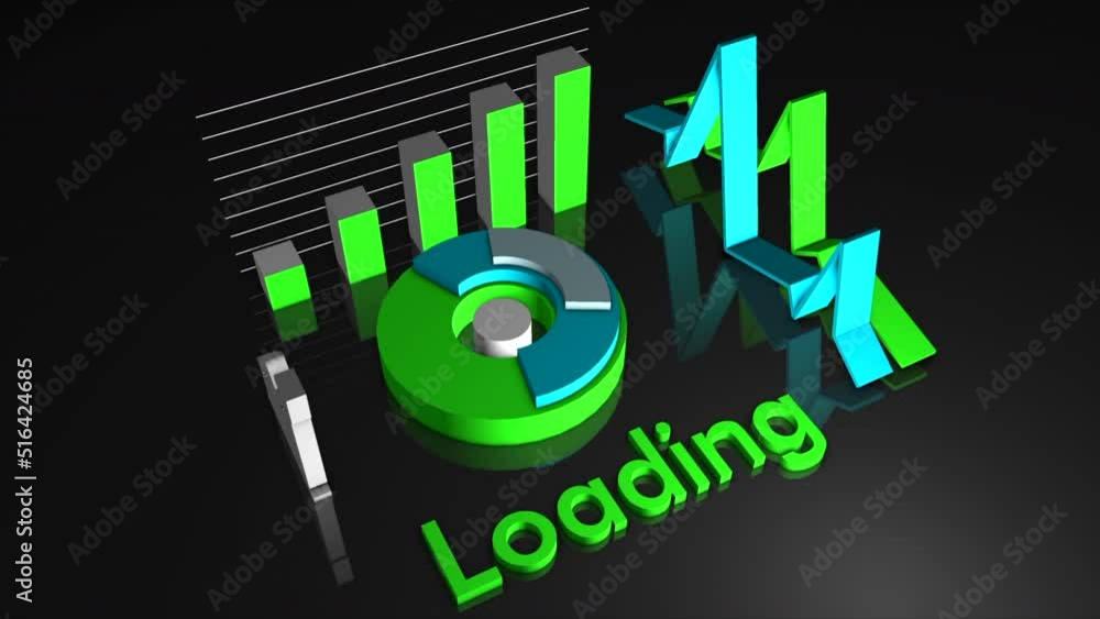 Aufkleber bright animation of the loading field. motion. multicolored geometric elements moving and showing do