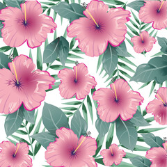 Tropical floral seamless pattern for wallpaper and background