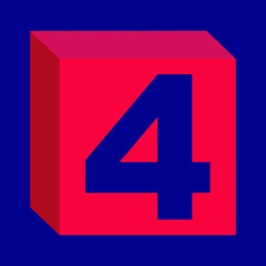 Fototapeta premium Box Logo Vector Design By Number 4