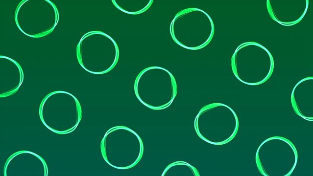 Round border frames spinning surface. Motion. Circular waves of narrow strings on a gradient colorful background.