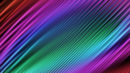 Abstract background neon light lines on a black background, Color smooth illustration 