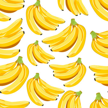 seamless pattern of bananas bunch. banana illustration for background and wallpaper.